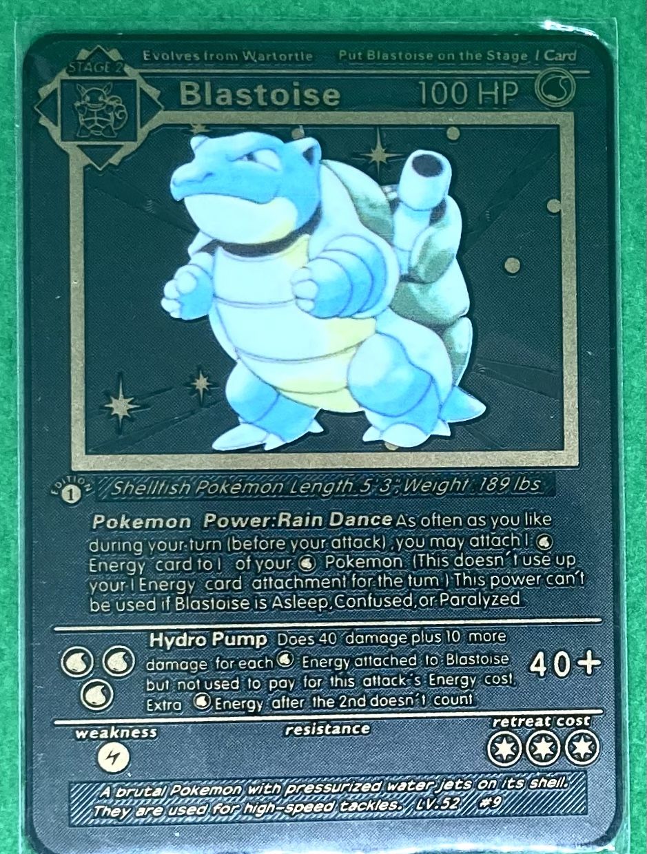 Rare Pokémon Blastoise Card