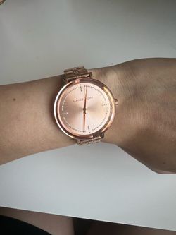 Michael Kors Rose Gold Pink Tone Face w Swarovski Crystal Analog