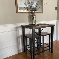 Rustic High Top Dining Table and Stools
