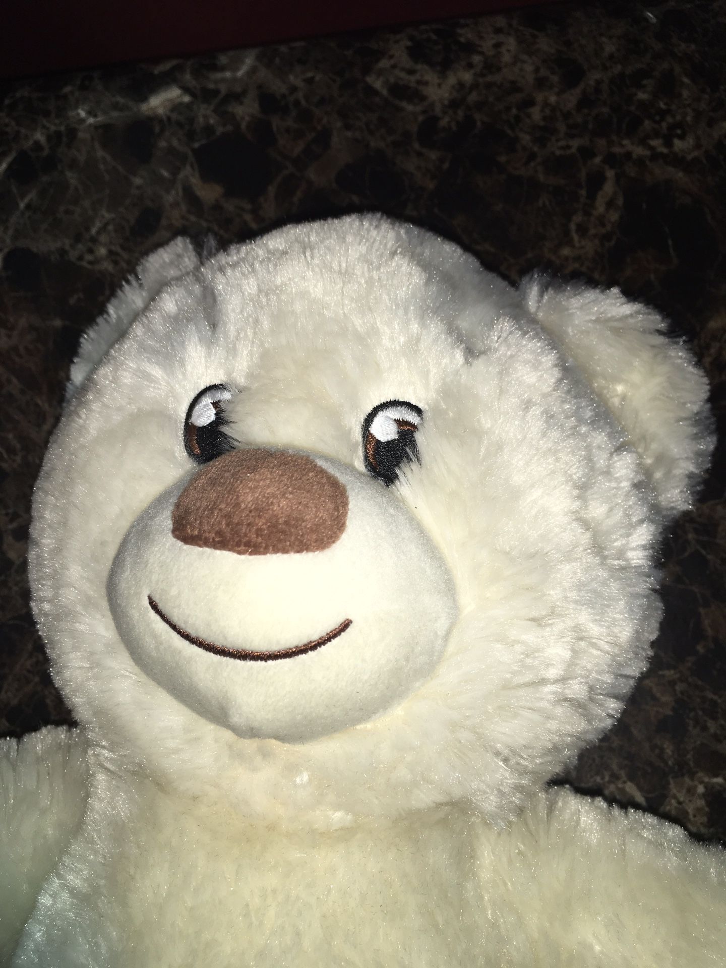 Build A Bear Stuffed Plush White Teddy Bear 18" BAB No rips, tears or stains