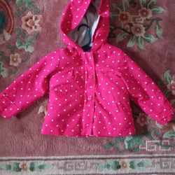 Polka Dot Raincoat jacket Carter's girl's size 2T