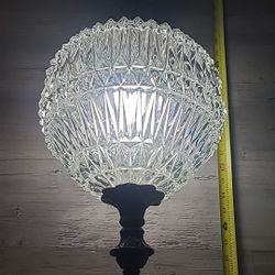 Mid Century 40/60's Multi Faceted Glass & Brass Hanging (Swag Lamp