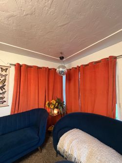 Orange curtains (set of 4)