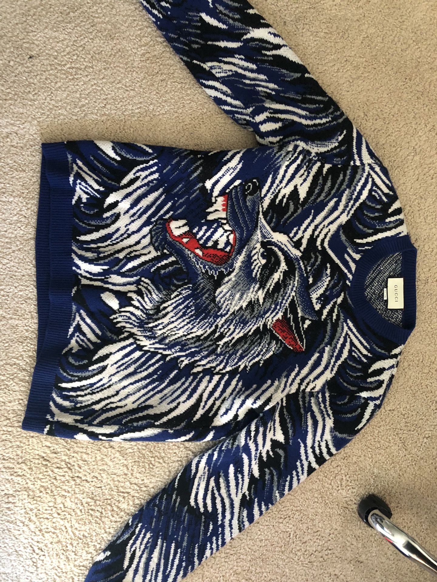 Gucci Designer Wolf Intarsia Knit Sweater