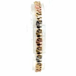 Woman’s Ladies 10k Tricolor Rose White Yellow Elephant 7.5” Inch 6.2mm Bracelet GP3130776