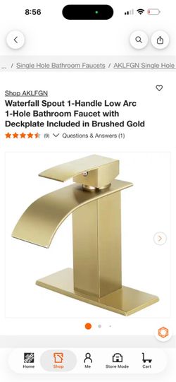 Brushed Gold Waterfall Bathroom Faucet
