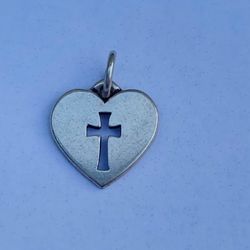 James Avery silver Crosslet Heart Charm
