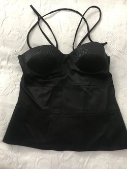 Corset black satin top, size M