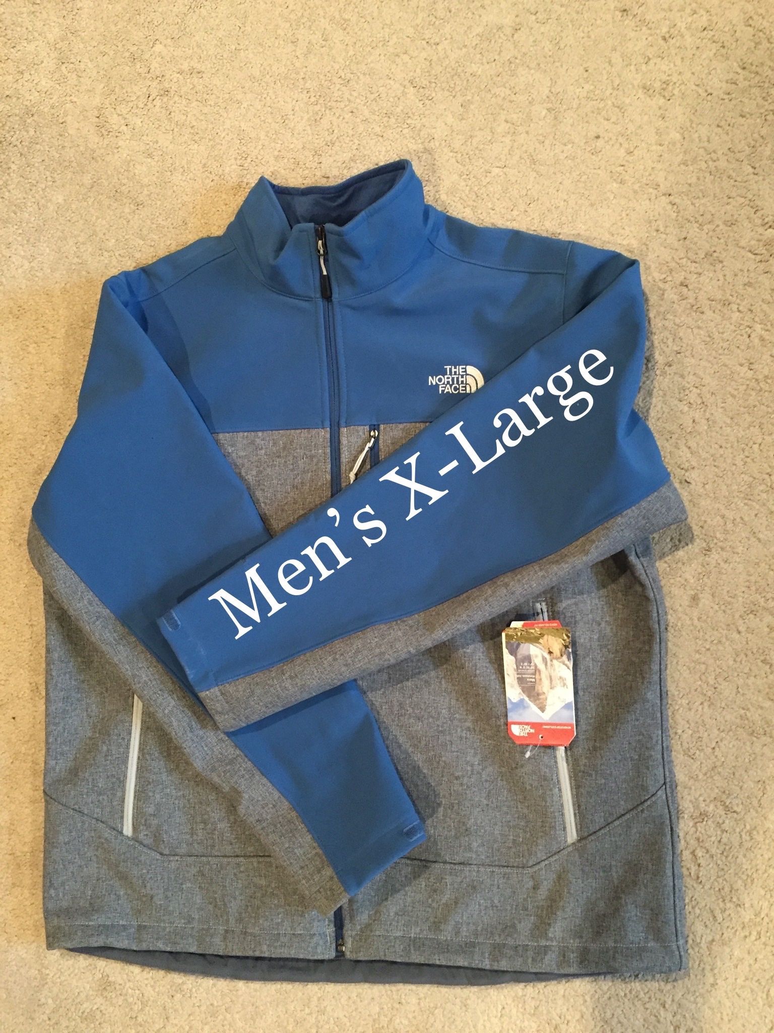 NORTH FACE / SoftShell Jacket Coat / Mens X-Large (XL) / Retails $170+Tax / Brand New w/ Tags! / Powder Blue & Stone