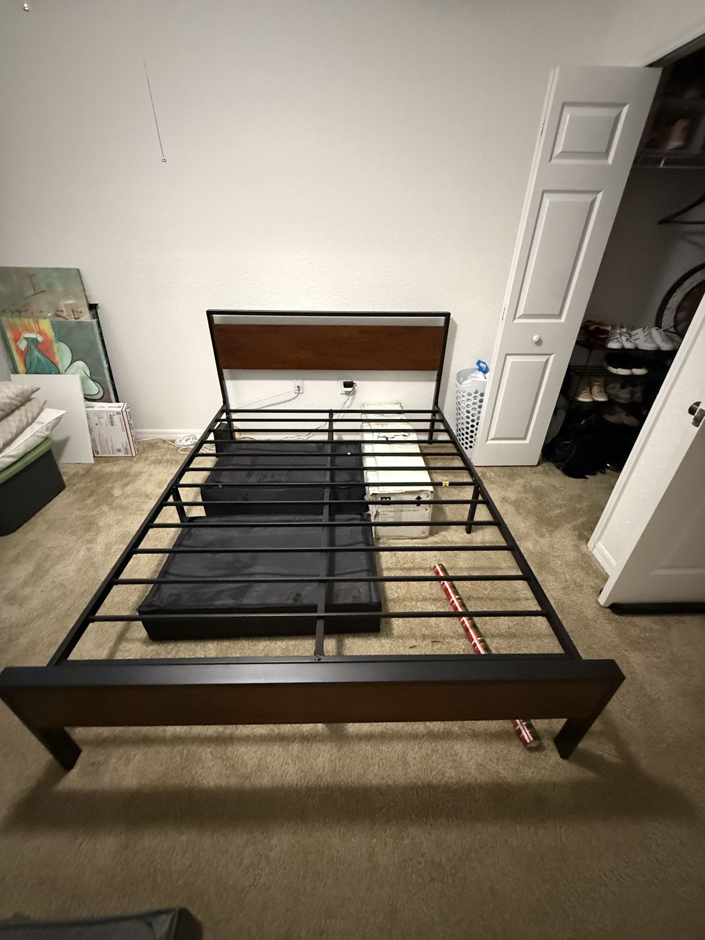 Queen Size Bed Frame W/ Mattress