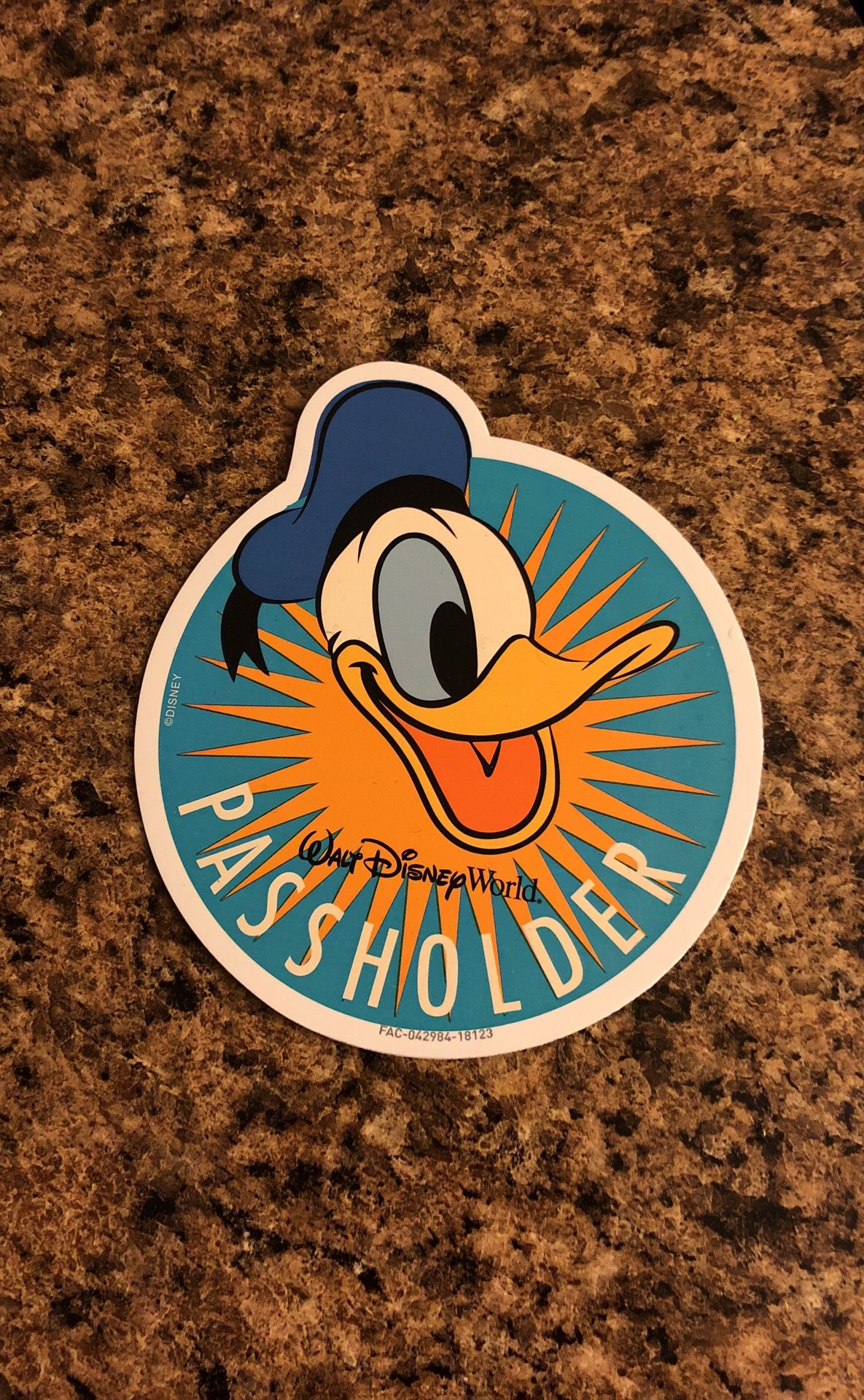 Donoald duck pass-holder sticker