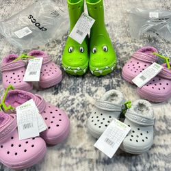 New Crocs Kids Handle It Duke Rain Boots Green Size J2 Waterproof