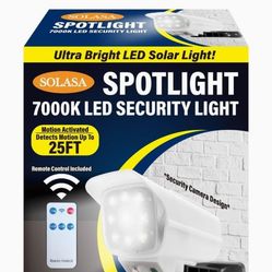 Solasa 7000K Solar-Powered Motion Activated Led Security Light, Clear-White
