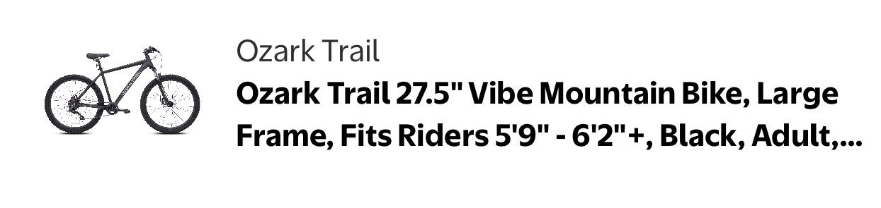 Brand New Black Ozark Trail Mountain Bike