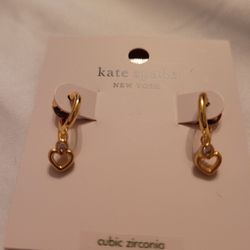 NWT Kate Spade Mini Heart Hoops