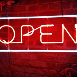 VINTAGE 🔥 " OPEN " hand blown neon Sign 🔥 all original-transco Transformer