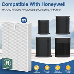 HPA300 HEPA Air Purifier Filter R for Honeywell Air Purifier HPA100/200/300 and 5000 Series, 9 Pack True HEPA Filter Compatible with Honeywell