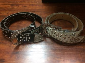 Unisex Leather Belts Studded
