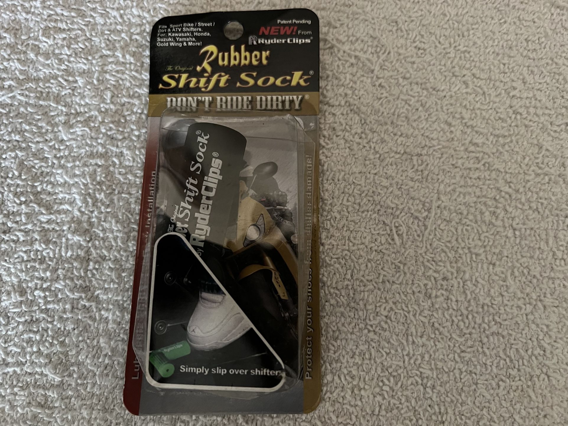 Ryder Clips Motorcycle Shift Socks Rubber Shoe Protector Black New!