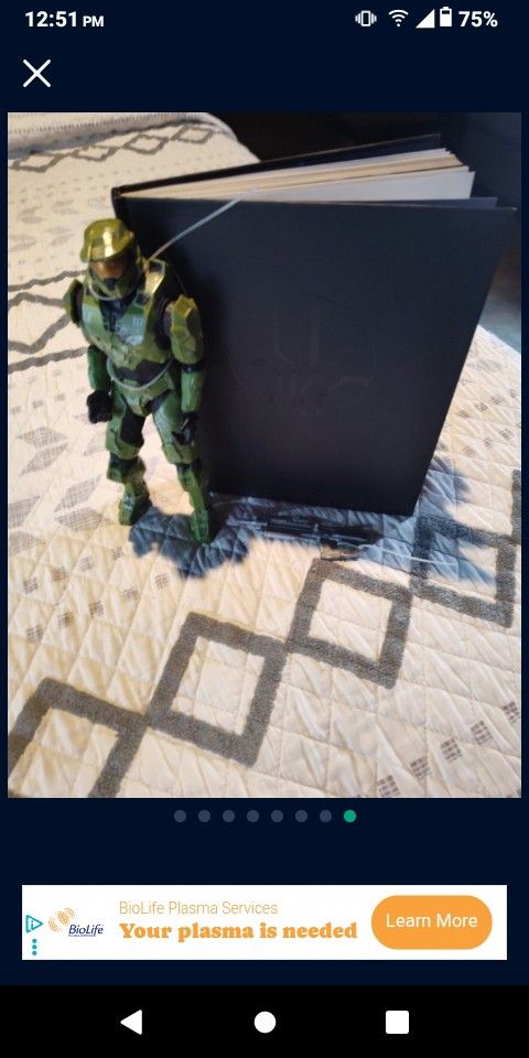 Halo (Master Chief Action Figure 12 Inches And Collectable Halo Book (Hard Cover) 12×12×10
