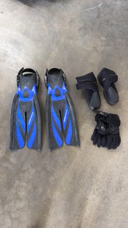 Scuba gear (fins, gloves, and boots)
