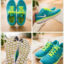 Size 7 Women's Nike Flex Experience – Teal & Neon Yellow