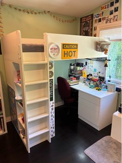 IKEA SMÅSTAD Twin Loft Bed + Desk + Storage