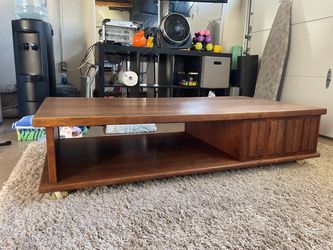 MCM walnut coffee table