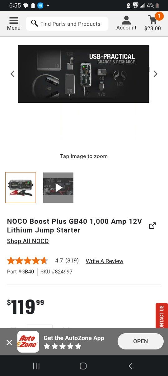 NOCO Boost Plus Jump Starter