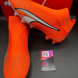 New Puma Ultra Match + LL FG / AG Laceless Soccer Cleats Shoes Mens Size 8.5 Orange White 