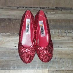 Adult DOROTHY Slippers Wizard of OZ Red Sequined Shoes (Women's Sz 6) Shoes for Halloween Costume $20 FIRM