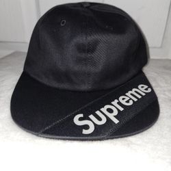 Supreme Black 6 Panel Cap Ss18