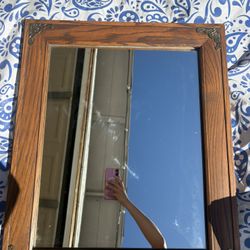 Vintage Wood Frame Mirror