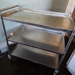 Stainless steel utility cart with wheels