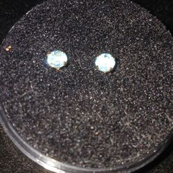 10k Gold Blue Topaz Earrings 
