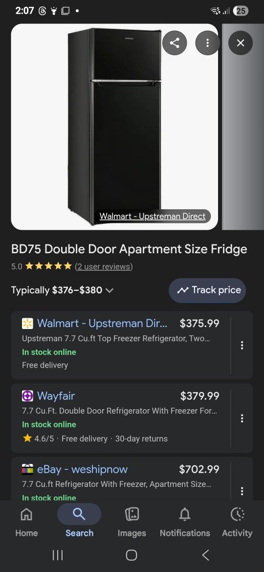 Brand New Sleek Black Apartment Sized Refrigerator//Still In The Box