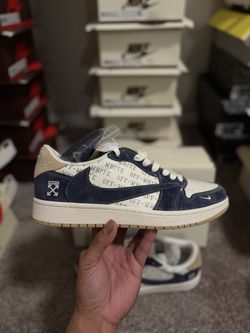 Size 10 Pretty Blue Ahh Khaki Travis Scottssss Nike Off White Colllaaabbssss :3 