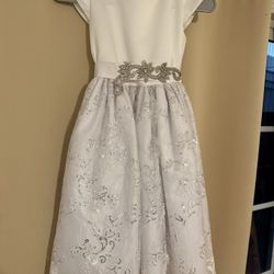 White Dress For Girl Size 6 Party Dress 