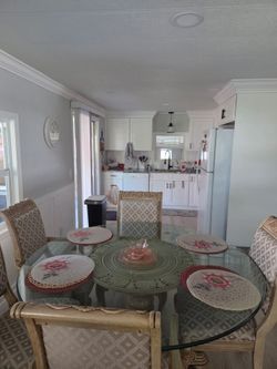 Beautiful Round Glass- Top Dining Rm Set