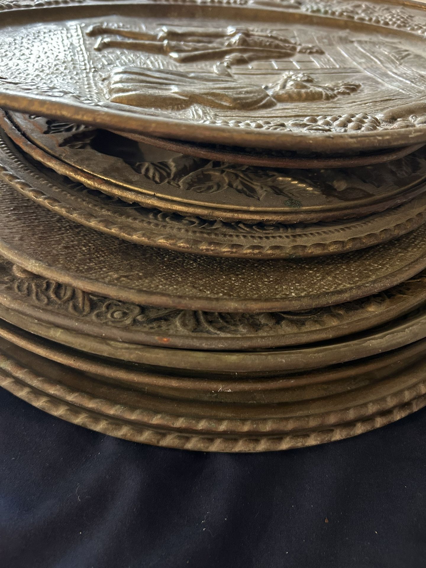 Vintage Brass Wall Hanging Plates