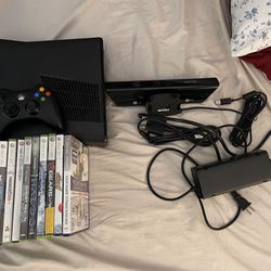 Xbox 360, 9 Games, Wireless controller, And Kinect