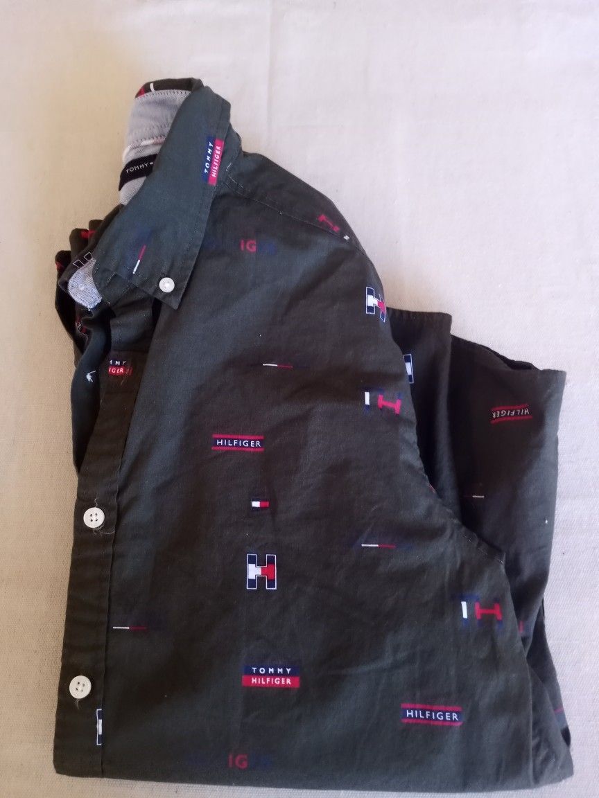 Tommy Hilfiger Monogram Slim Fit Long Sleeve Shirt Nwot Size Medium