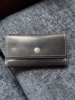 Coach Black Leather Trifold Wallet