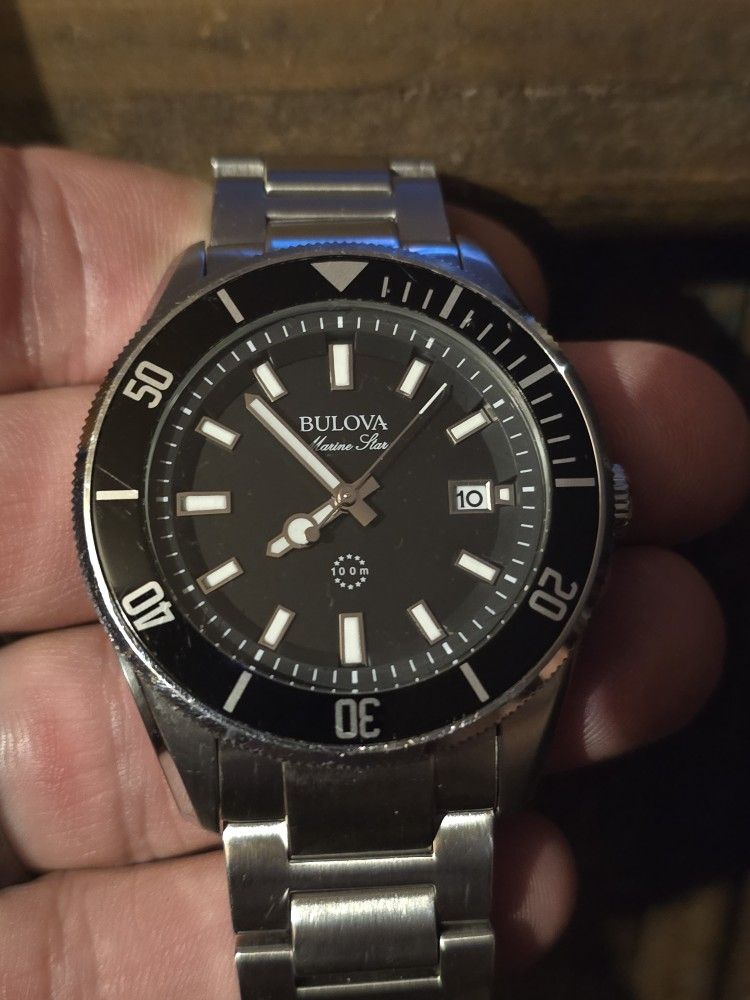 BULOVA MARINE STAR STAINLESS STEEL 43MM MEN'S WATCH 98B203