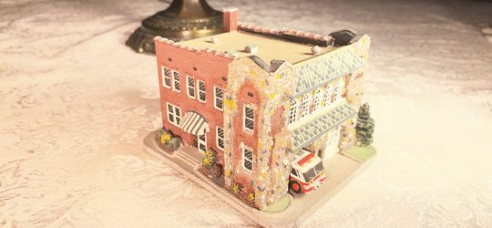 Miniature Fire Station Building Figurine