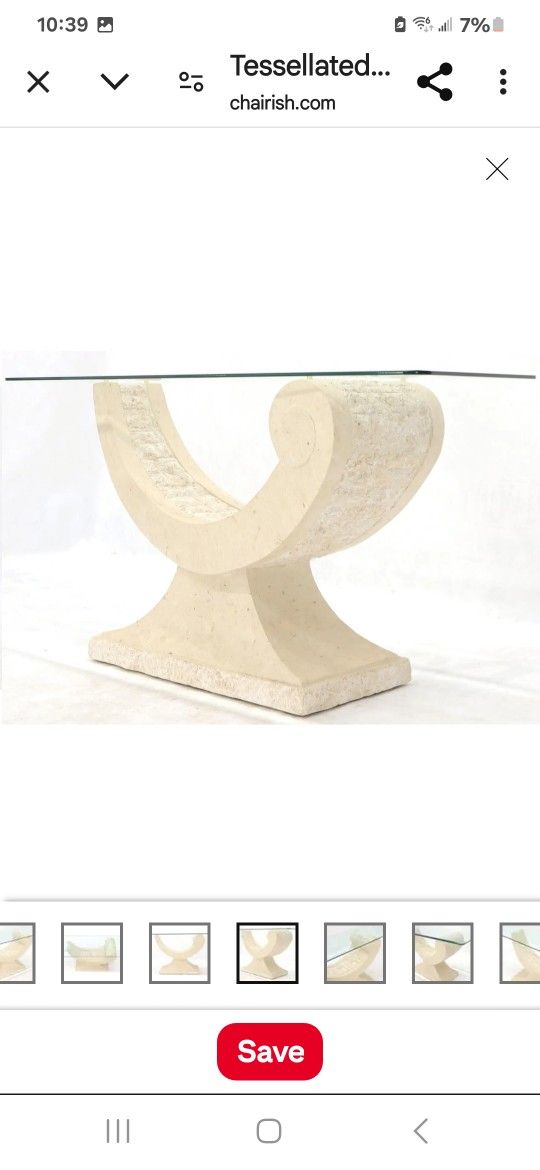 Tessellated SOFA TABLE mid-century Console Table