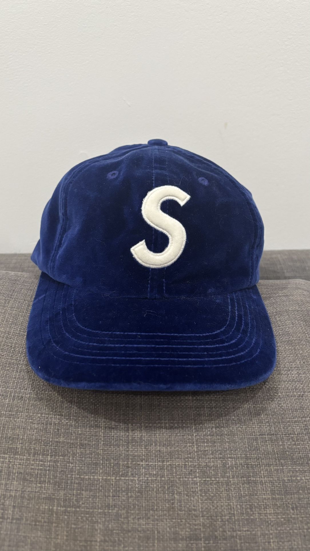 Supreme FW20 Velvet S Logo 6 Panel Cap Hat