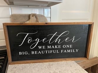 Cute wood family sign $10