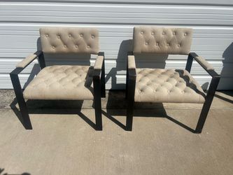 Pair of steel framed chairs