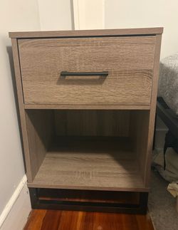 Wood grain nightstand